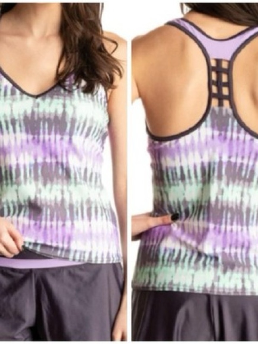 ZeroXposur Women's Tankini Racerback Two-Piece Swim Set L Navy, Lavender, Mint